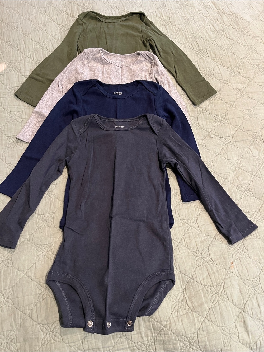 NWOT- 4 pack Long-Sleeve Baby Onesies - size 24 months